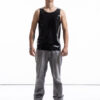ardore metallic latex tank top for men with clean fitted silhouette, front view