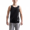 ardore metallic latex tank top for men with clean fitted silhouette, front detail view