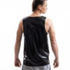 ardore metallic latex tank top for men with clean fitted silhouette, back detail view