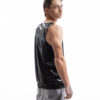 ardore metallic latex tank top for men with clean fitted silhouette, side detail view