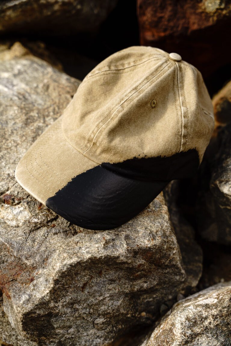 Cap with Leather & Latex Details