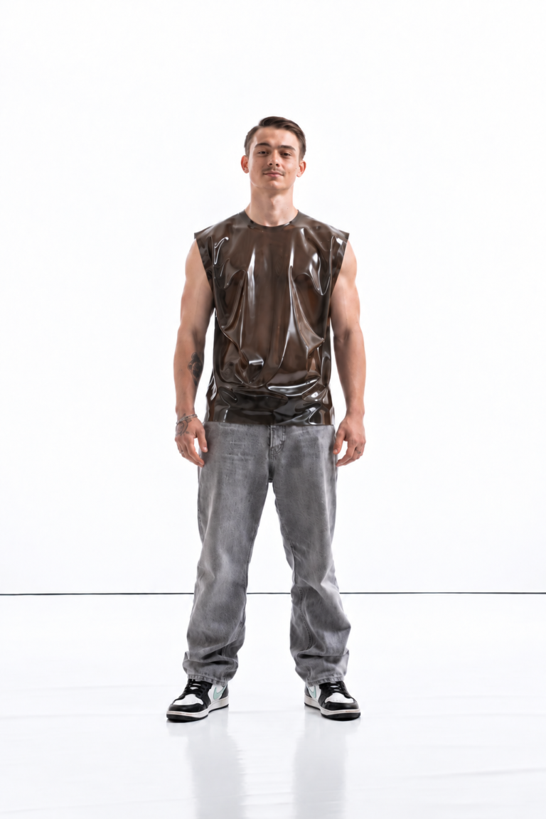 Oversized Sleeveless Latex Shirt