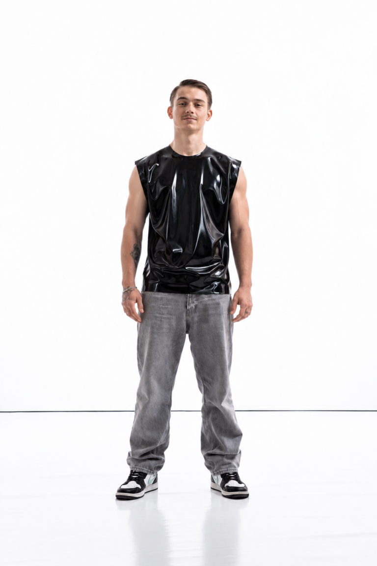 Oversized Sleeveless Latex Shirt